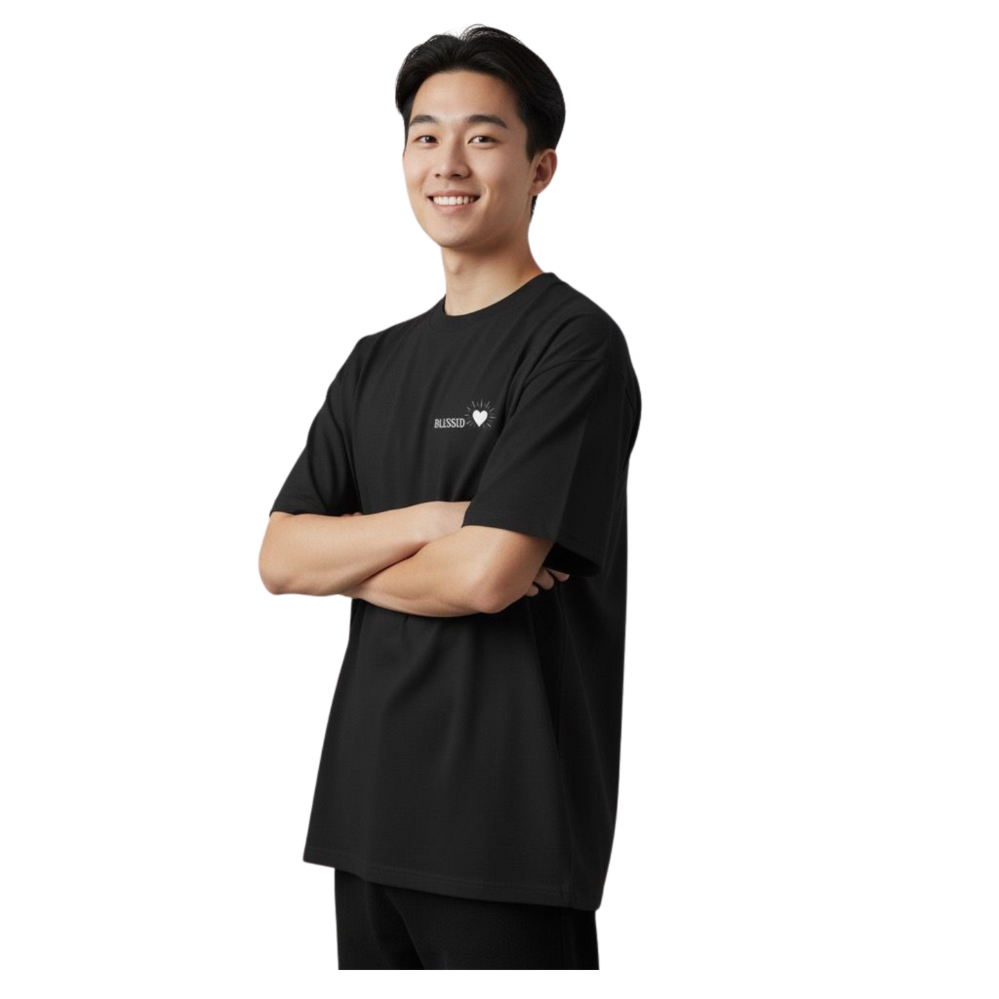 WAY TOO BLESSED TO BE STRESSED - Unisex organic oversized high neck t-shirt