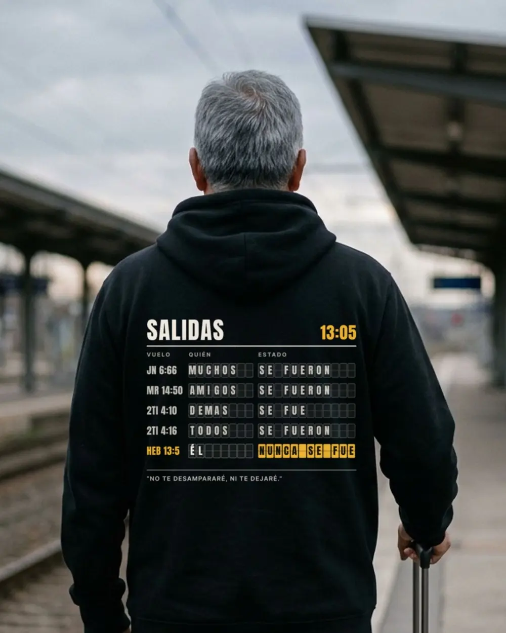 Él Nunca Se Fue Hoodie, back