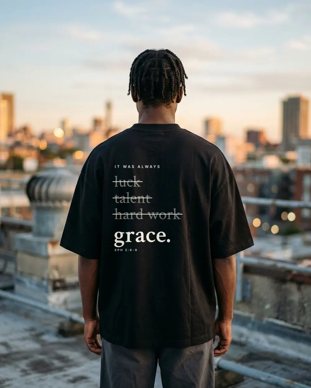 It Was Always Grace Oversized Tee, back