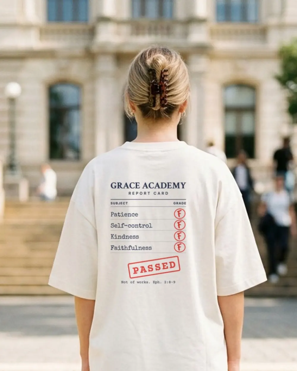 Grace Academy Oversized Tee, back