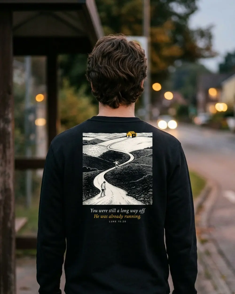 Already Running Crewneck, back