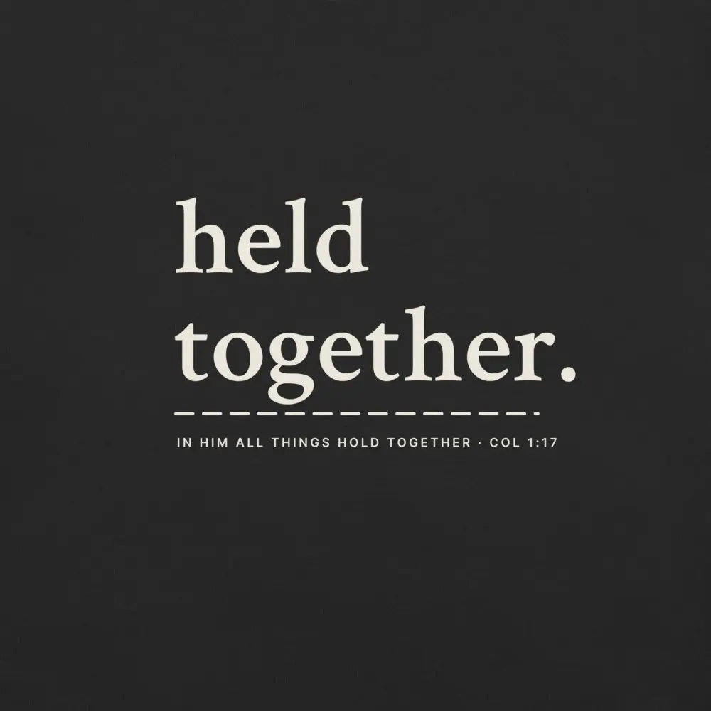 Held Together Tee, the design up close