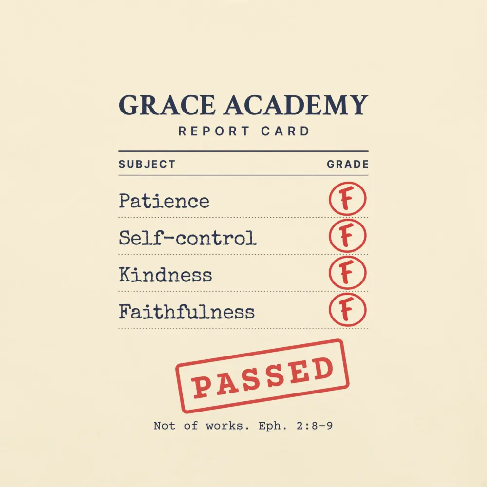Grace Academy Tee, the design up close