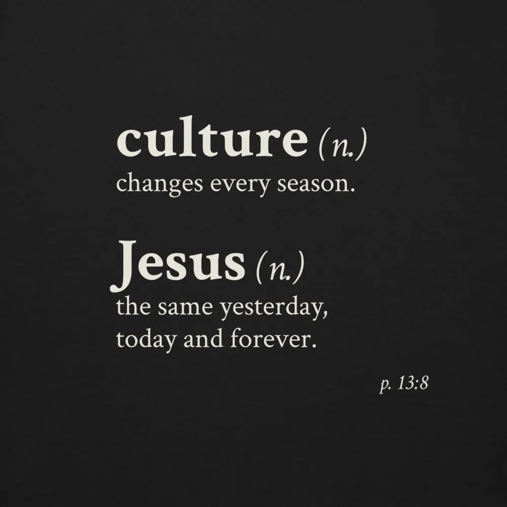 Jesus > Culture Crewneck, the design up close