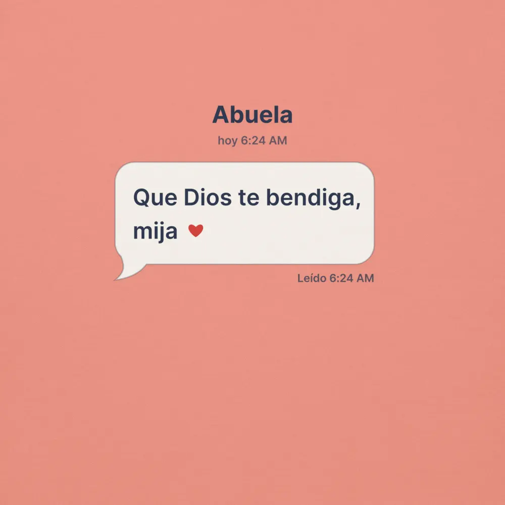 Abuela’s Text Crewneck (mija), the design up close