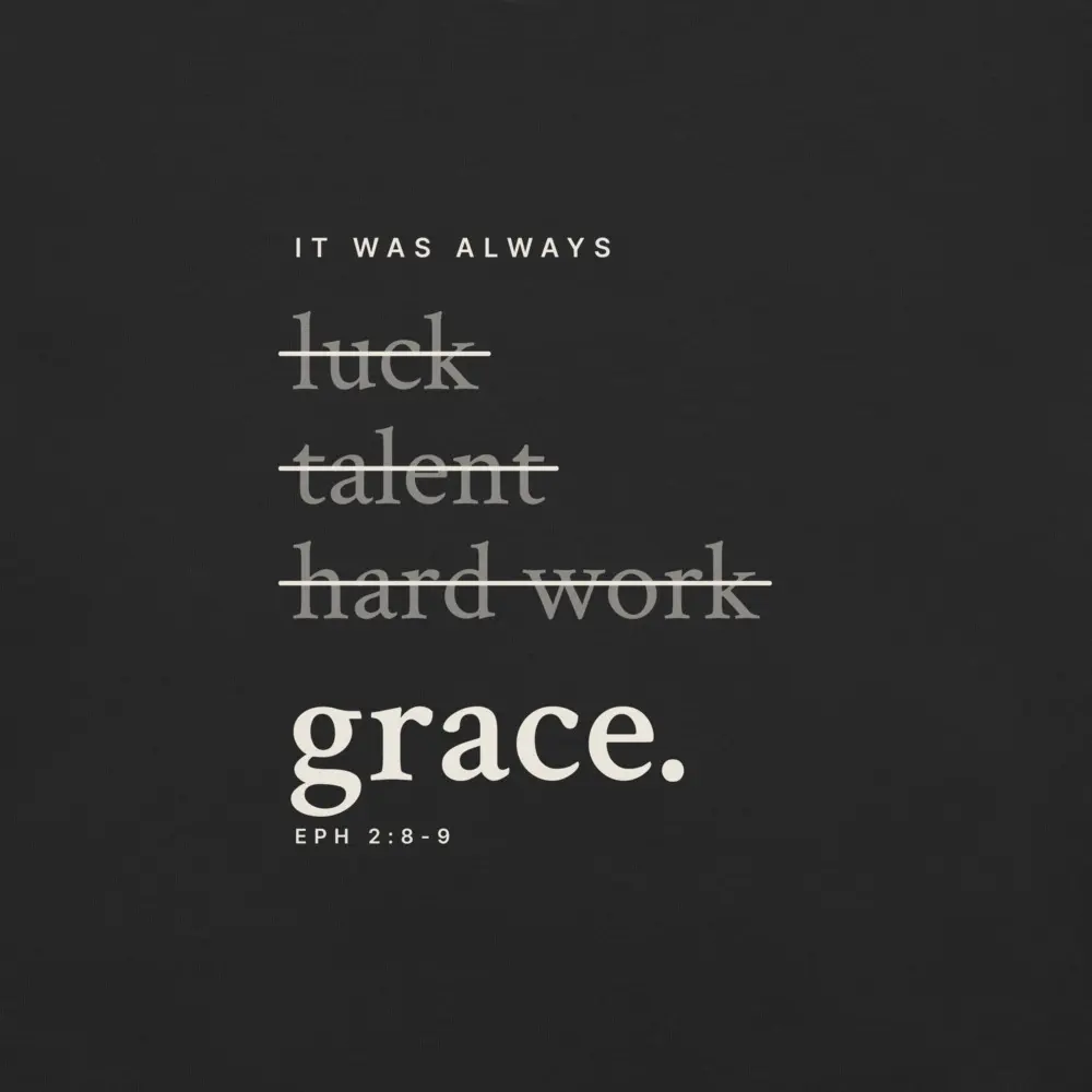 It Was Always Grace Tee, the design up close