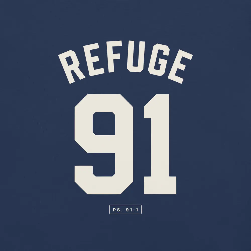 Refuge 91 Tee, the design up close