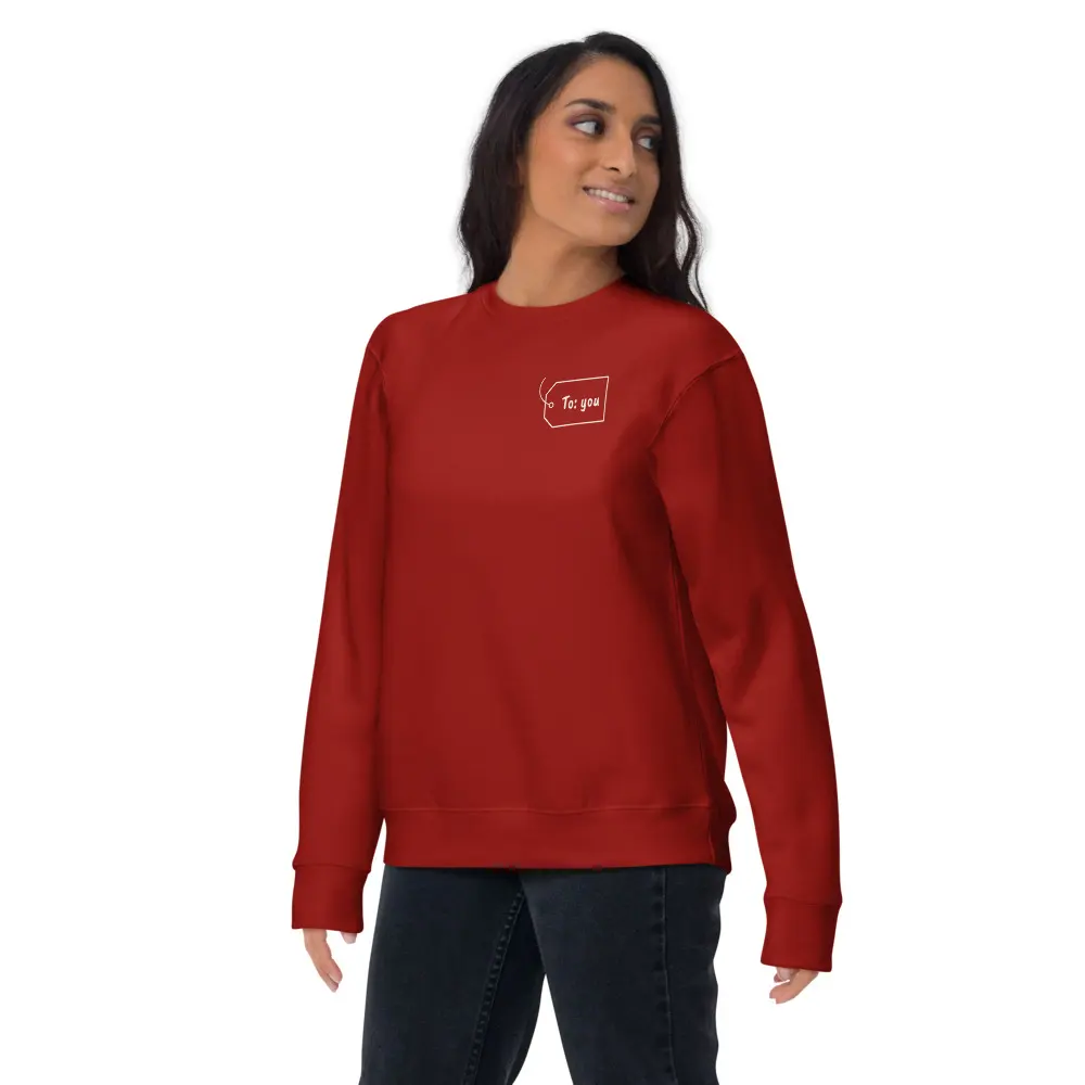 From Him, To You Crewneck, front