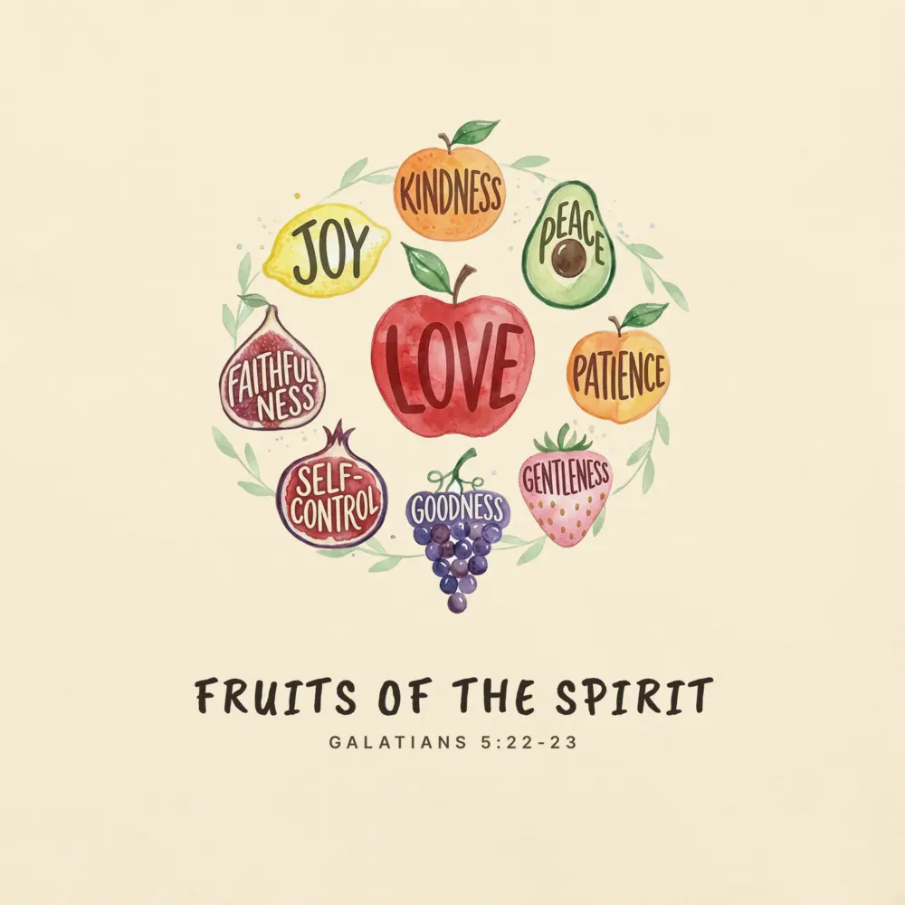 Fruits Of The Spirit Tee, the design up close