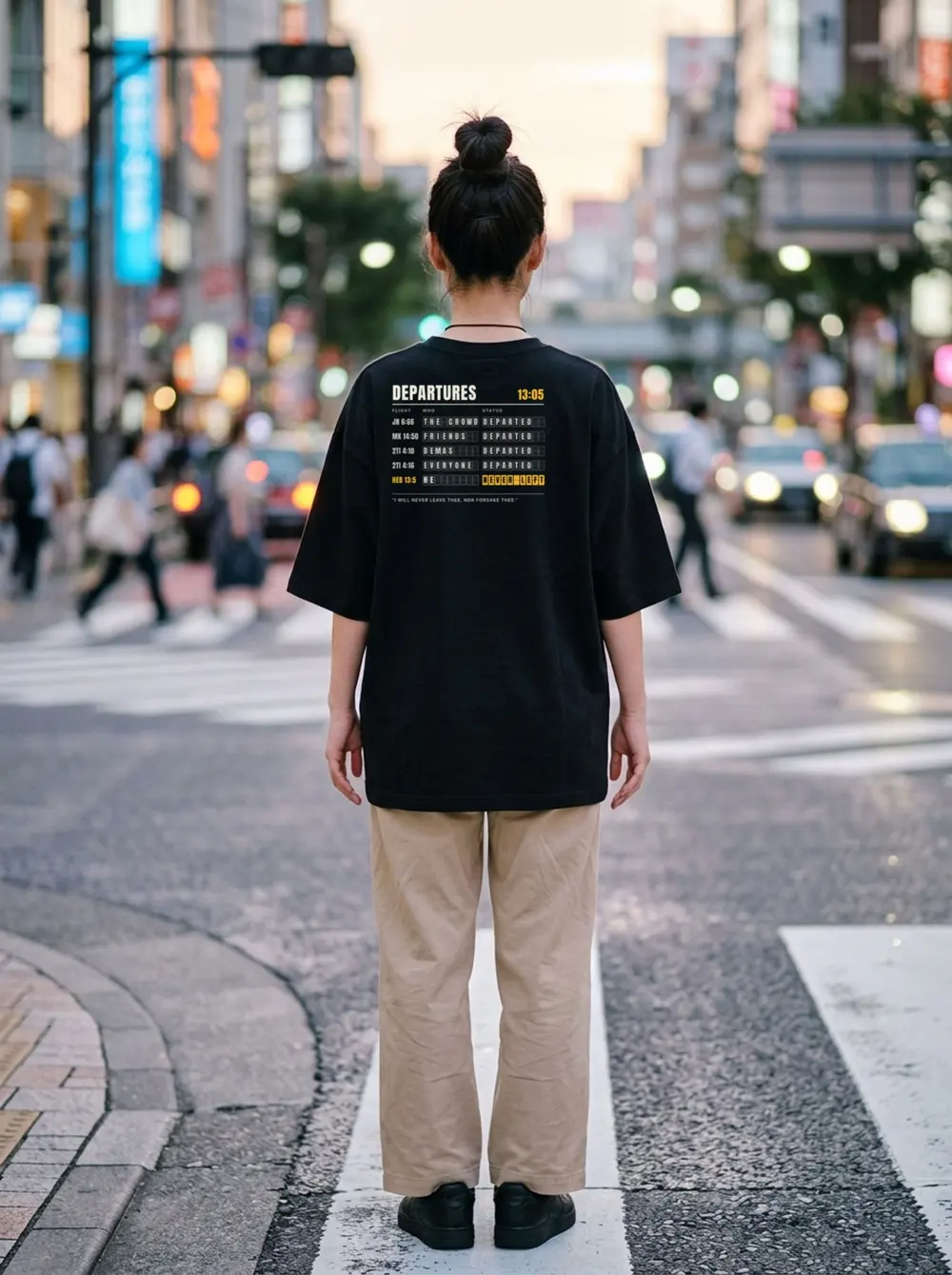 He Never Left Oversized Tee