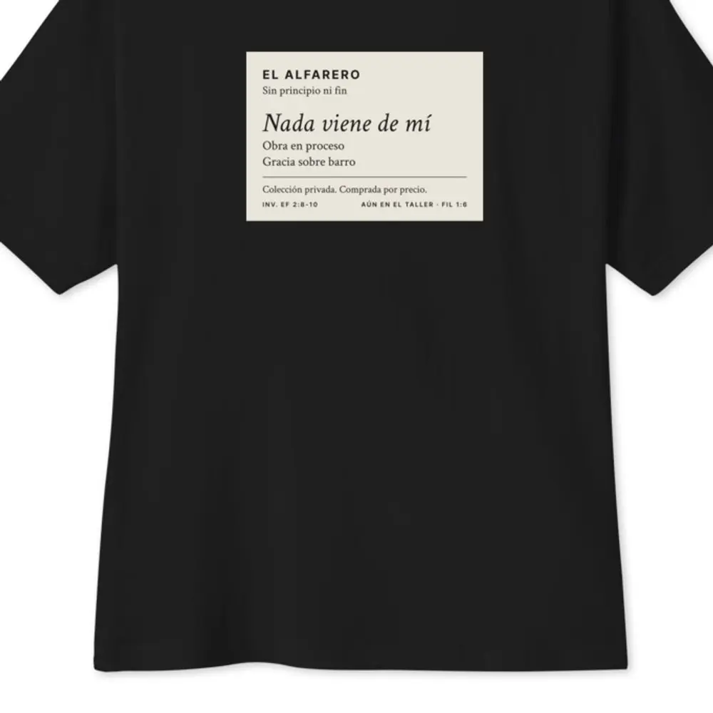 Nada Viene de Mí Oversized Tee, the design up close