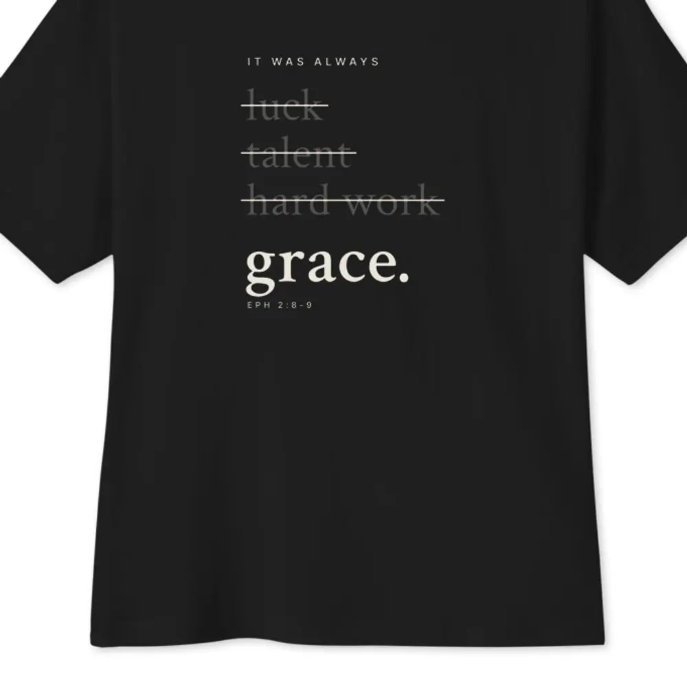 It Was Always Grace Oversized Tee, the design up close
