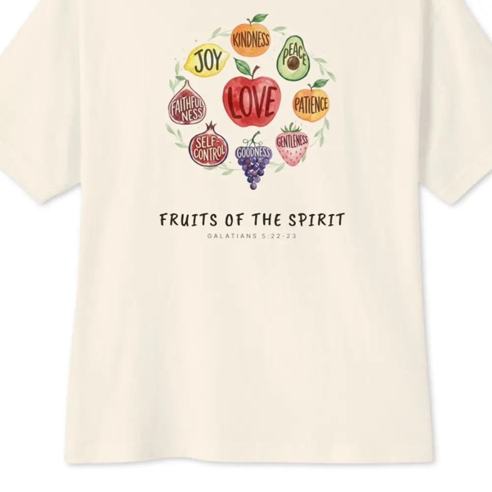 Fruits Of The Spirit Oversized Tee, the design up close