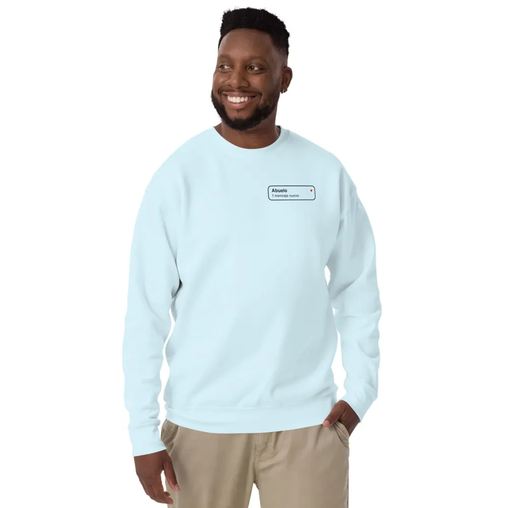Abuelo’s Text Crewneck (mijo), front