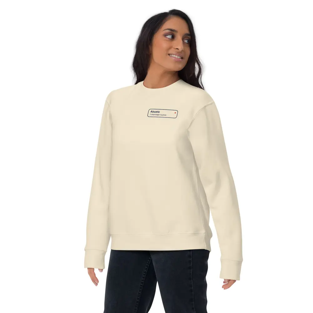 Abuelo’s Text Crewneck (mija), front