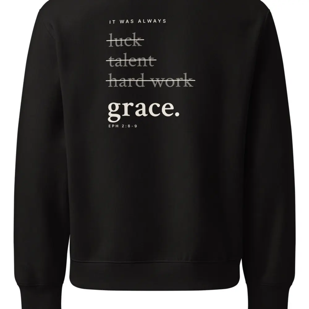 It Was Always Grace Oversized Sweatshirt, the design up close