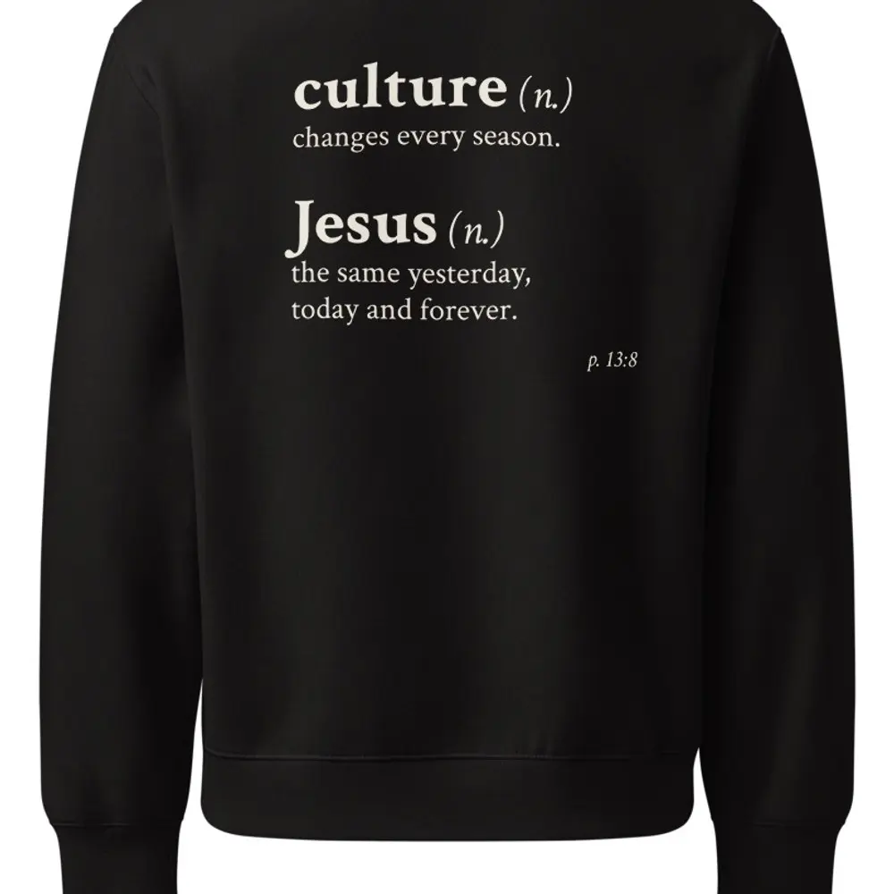 Jesus > Culture Oversized Sweatshirt, the design up close