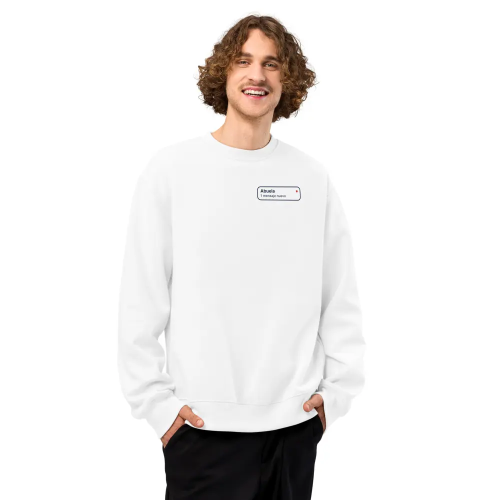 Abuela’s Text Oversized Sweatshirt (mija), front