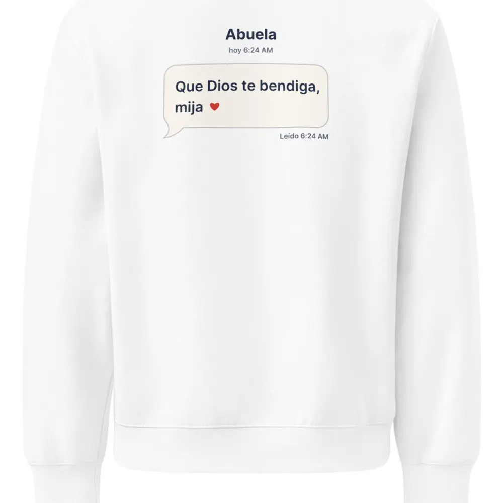 Abuela’s Text Oversized Sweatshirt (mija), the design up close