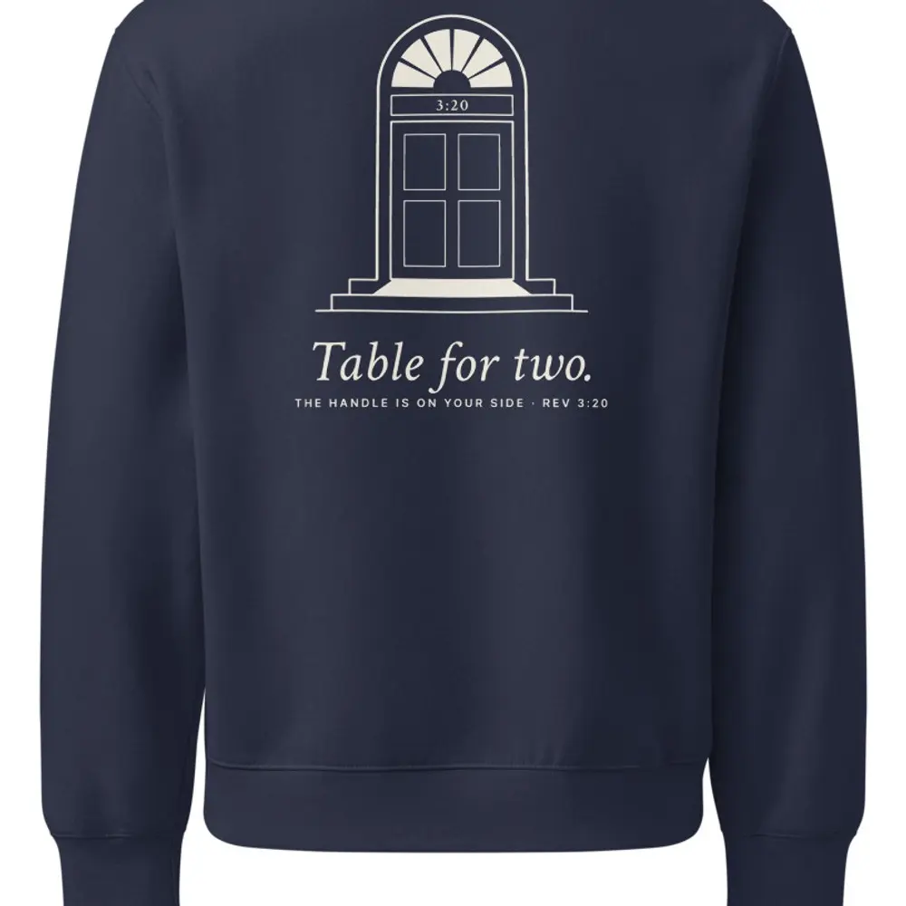 Table for Two Oversized Sweatshirt, the design up close
