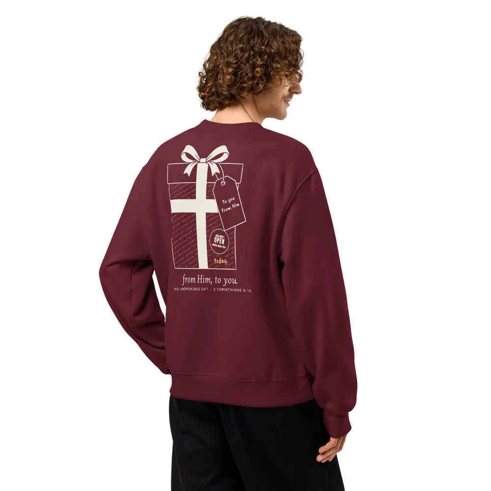 From Him, To You Oversized Sweatshirt, back