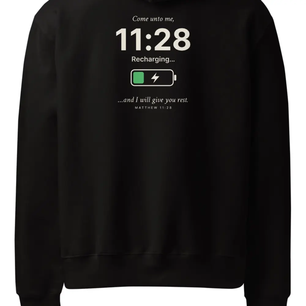 Recharging Oversized Hoodie, the design up close