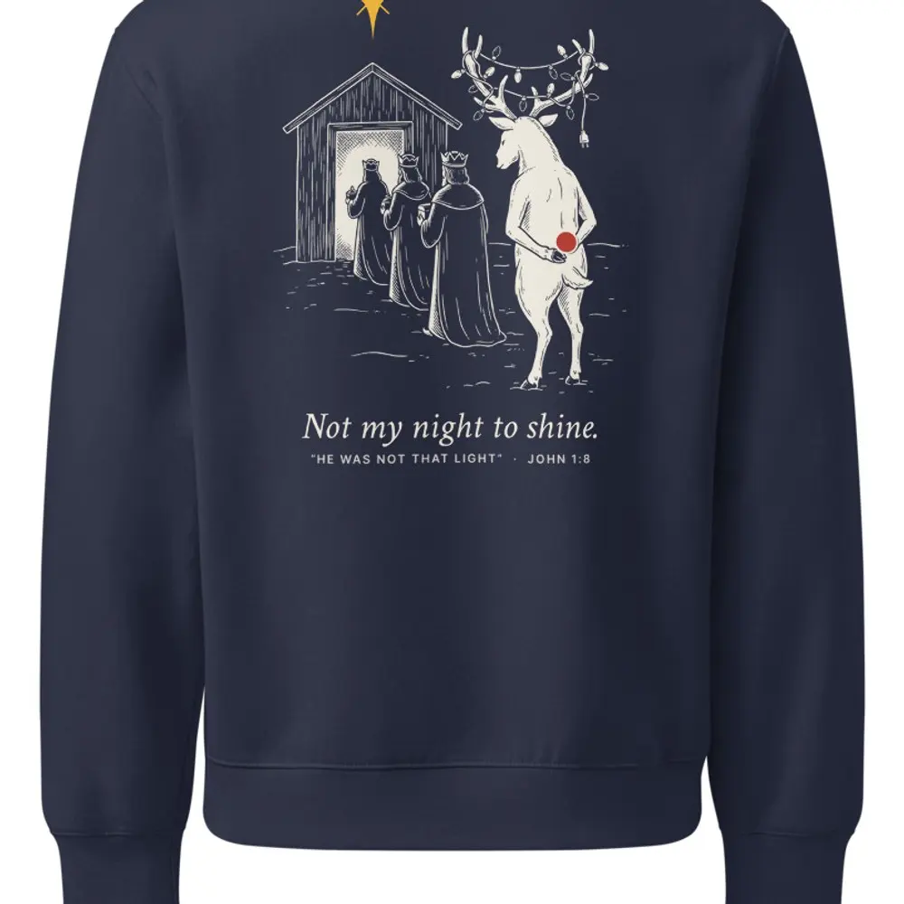 Not My Night To Shine Oversized Sweatshirt, the design up close