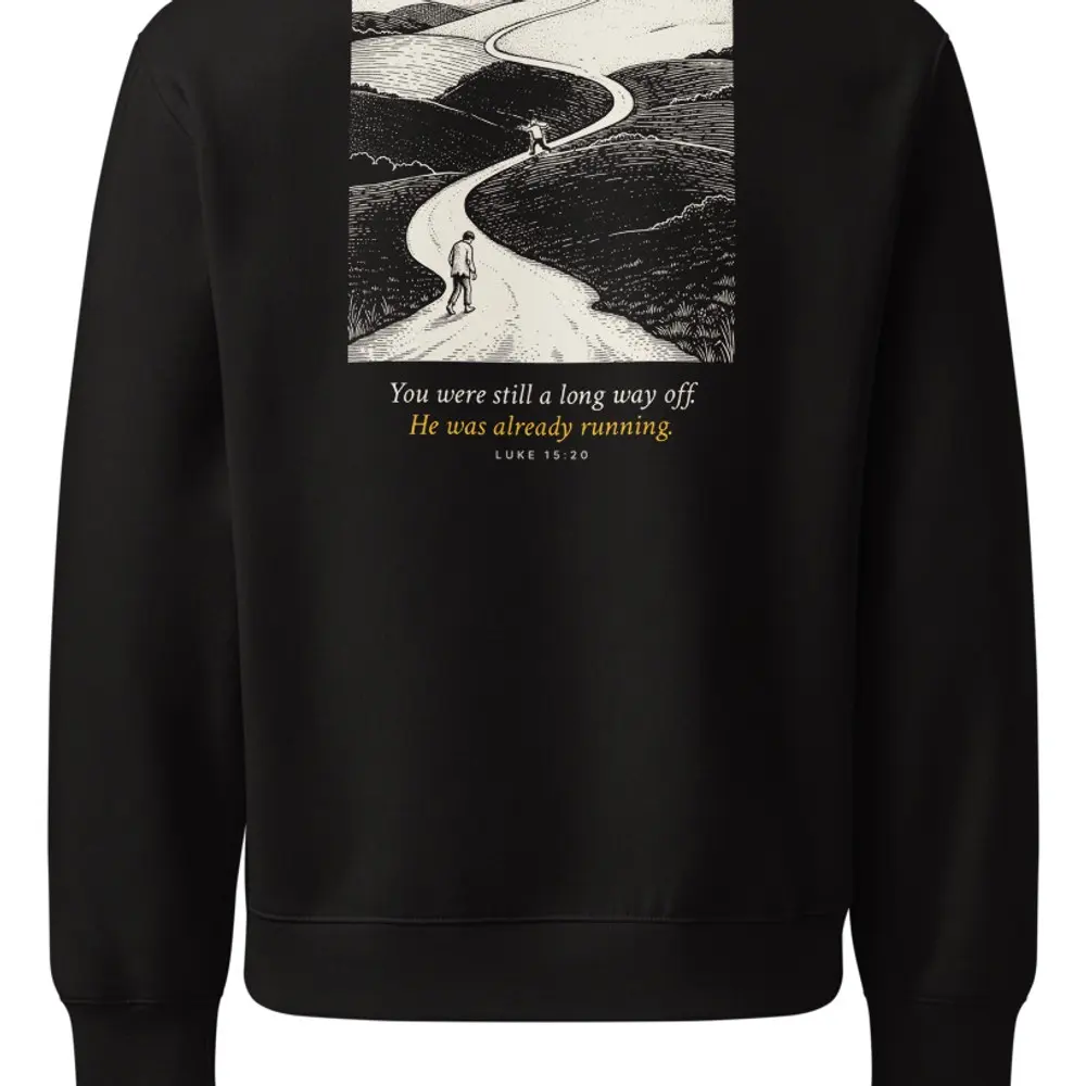 Already Running Oversized Sweatshirt, the design up close