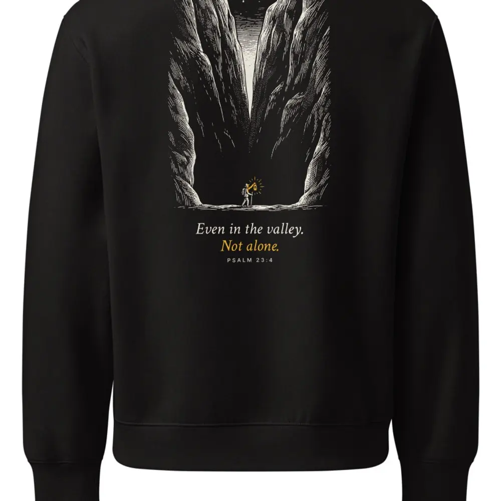 Even In The Valley Oversized Sweatshirt, the design up close