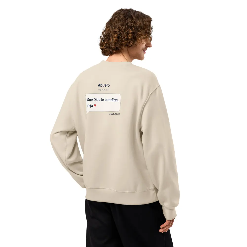 Abuelo’s Text Oversized Sweatshirt (mija), back