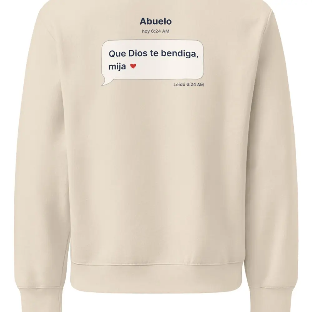 Abuelo’s Text Oversized Sweatshirt (mija), the design up close