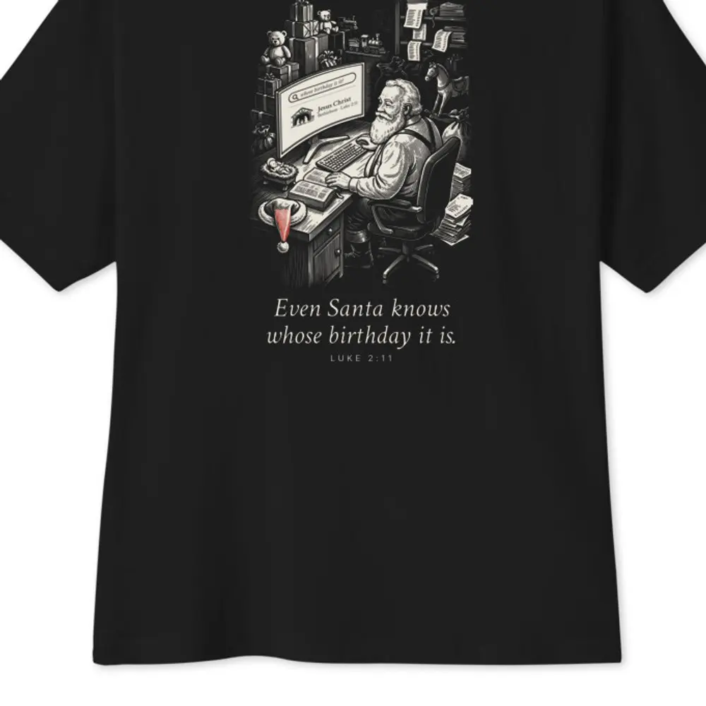 Even Santa Knows Oversized Tee, back