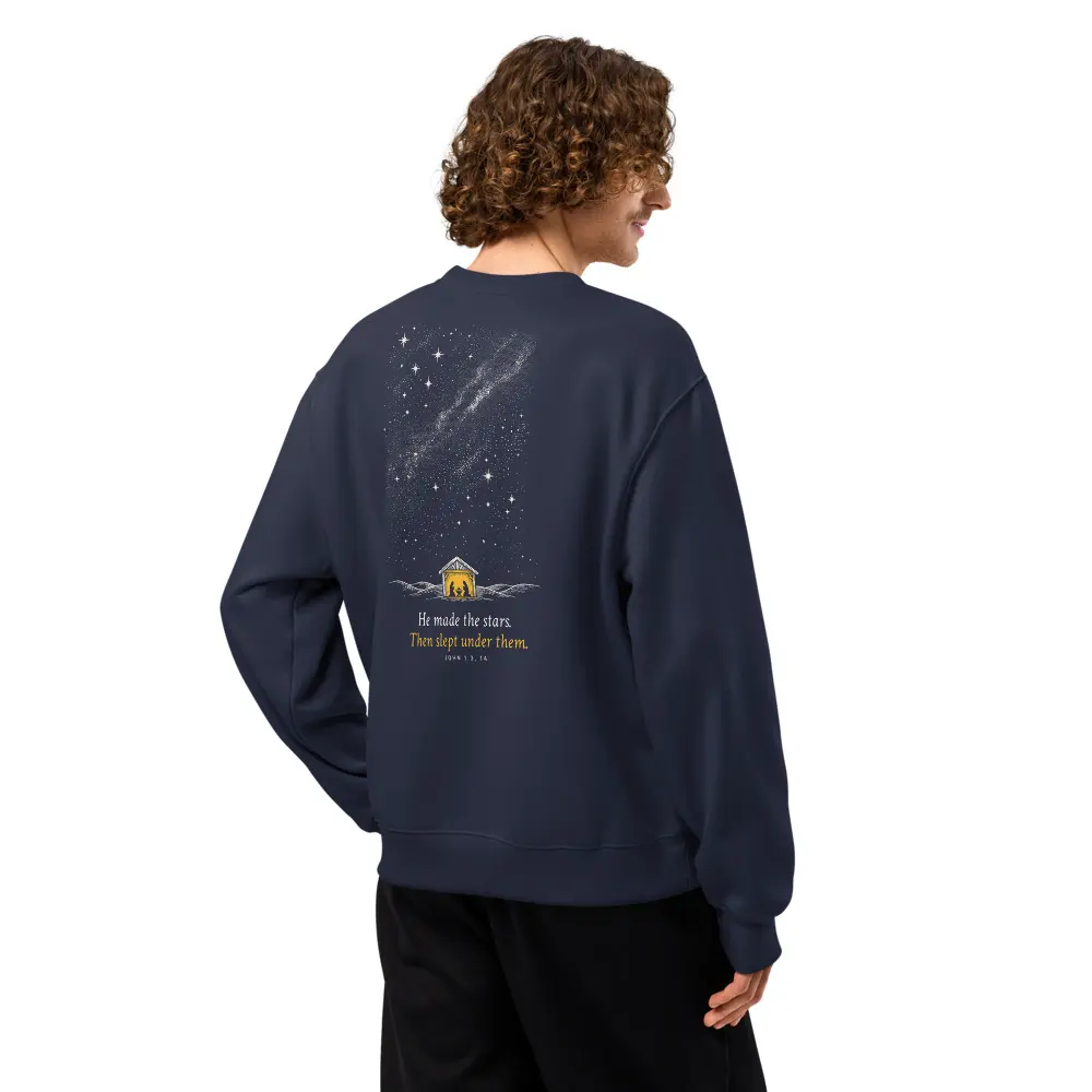 He Made The Stars Oversized Sweatshirt, back